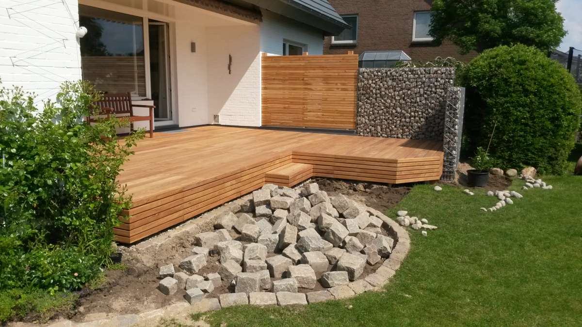 Robinie Terrassendielen, Keilgezinkt, 23 x 80 HolzWohnenGarten.de